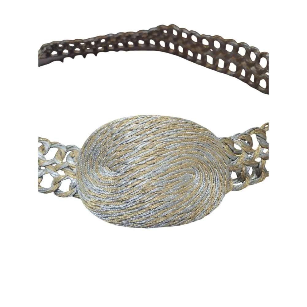 Vintage 80s Size Large Adjustable Metal‎ Metallic Belt Retro Costume Coachella
